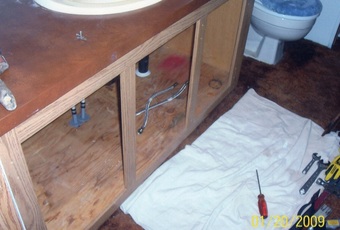 Bathroom Cabinet Installation - Before